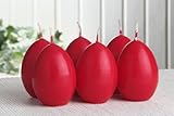 6X Eikerzen, klein, ca. 6 x 4,5 cm, rot