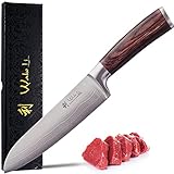 Wakoli EDIB Damastmesser Santoku Messer 17cm Klinge extrem scharf aus 67 Lagen I...