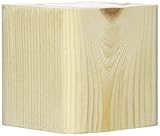 Rayher 62838000 Holz-Sockel massiv, 8x8x8 cm, mit Loch, Halterung für Sterne oder Kugeln...