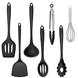 TEAMFAR Küchenhelfer, 7 Stück Silikon Küchenutensilien Küchenset, Antihaft...