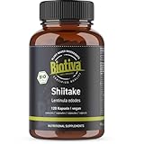 Shiitake Bio 120 Kapseln - 100% Shii-Take - Lentinula edodes - Vitalpilz - vegan - ohne...
