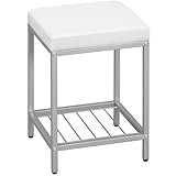 eSituro Sitzhocker Schminkhocker, Badhocker Badezimmerhocker mit Ablage, Polsterhocker mit...