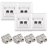 kwmobile Keystone Dose Modul Set - 8X Keystone Modul 4X Netzwerkdose CAT 6A...