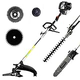 BRAST 4-Takt Benzin 5in1 Motorsense Heckenschere Hochentaster Freischneider...