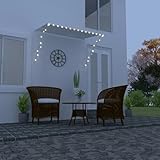 BaraSh Einziehbare Markise mit LED 200×150 cm Creme Balkonmarkise Fallarmmarkise...