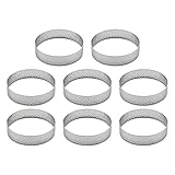 Swiixxer 8-Teiliger Rostfreier Stahl Torten Ring, HitzebestäNdiger, Perforierter Kuchen...