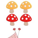 4 Stück Kleine Maschenstopper, Pilz-Stricknadelstopper Nadelstopfen aus Weichem Kieselgel...