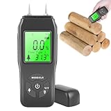 Holzfeuchtemessgerät für Brennholz | Feuchtemesser für Trockenbau mit LCD-Display mit...