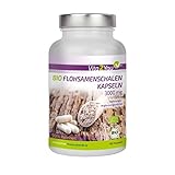Flohsamenschalen Bio Kapseln 3000mg - 180 Kapseln - 750mg pro Kapsel - indische...