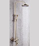BOCbco Brausegarnitur Retro Design Duschsystem Mit Einhebelmischer Duscharmatur Mit 22 cm...