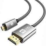 Silkland Micro HDMI auf HDMI Kabel 2M, 4K@60Hz, Micro HDMI Kabel Unterstützt Ethernet,...