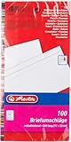 Herlitz Briefumschlag DIN Lang Selbstklebend, 100 Stück mit Innendruck in Folienpackung,...