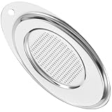 BESPORTBLE Edelstahl Knoblauchreibe Oval mit Auffangbehälter Wiederverwendbarer...