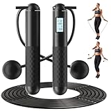 Springseil mit Zähler,Springseil Erwachsene Fitness,Springseil mit Gewichten Erwachsene...