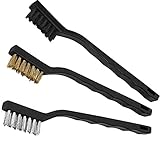 TOTONY Mini Drahtbürsten Set 3-teilig Hand Drahtbürste Klein Edelstahl Messing...