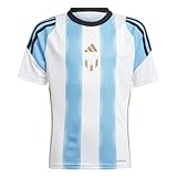 adidas Messi Trainingsshirt für Kinder, Weiß / Halbblau (Burst), M