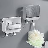 ANBOO 2 Stück Seifenschale, Kein Stanzen Seifendose, Staubdicht mit Abdeckung...