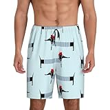 Kurze Herren-Pyjamahose mit rotem Leopardenmuster – weiche Nachtwäsche für bequemen...