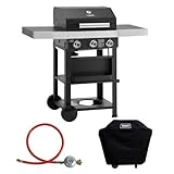 TAINO WABAYA 3+0 Gasgrill Grillwagen 3 Brenner Keramik Sear-Burner Piezo-Zündung...