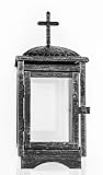 Grablaterne Friedhofslaterne Höhe: 25cm Lampe perfekt für Grabkerzen in anthrazit...