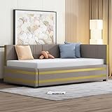 FEZTOY Polsterbett Schlafsofa 90x200, L-förmiger Tagesbett Multifunktionsbett mit...