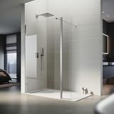 SONNI Duschwand 90x200 cm Walk in Dusche mit 30cm Seitenteil Duschtrennwand 8mm...