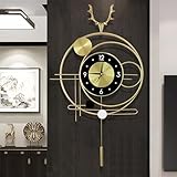 IYUESQ Große goldene, geräuschlose Uhr – Moderne, Schlichte Wanduhr für Küche,...