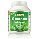 Guarana, 500 mg, hochdosierter Extrakt (4:1), 120 Kapseln - mit natürlichem Koffein,...