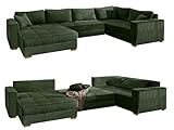 luma-home Schönes für Dein Zuhause Modische Cord Wohnlandschaft U-Form 379 cm breit,...
