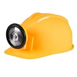 Boland 01414 - Bauarbeiter-Helm mit Licht, Gelb-Schwarz, für Erwachsene,...