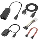 XMSJSIY SATA PATA IDE auf USB 2.0 Adapter Konverter Kabel für 2.5' 3.5' Festplatte...