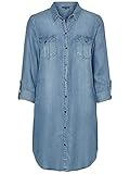 VERO MODA Damen VMSILLA LS Short Dress LT BL NOOS GA Kleid, Light Blue Denim, 42...