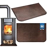 KOTARBAU® Kaminofen Bodenplatte 40 x 60 cm aus Pulverbeschichtung Stahl Antik Kupfer...