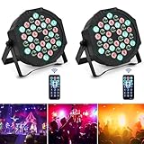 Discolicht Partylicht RGB, 2Pack Bhnenlicht Partylicht mit Fernbedienung, 36 LED...