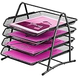 ideallife Briefablagen 4 Ebenen - Dokumentenablage Metall Desk Organizer -...