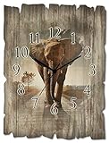 ARTLAND Wanduhr ohne Tickgeräusche aus Holz Funk Uhr 30x40 cm Rechteckig...