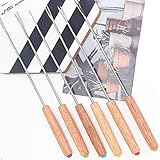 Messer, Gabeln, Fondue-Sticks, Edelstahl-Fondue-Gabeln mit Wärmeisolierendem Holzgriff,...