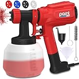Farbsprühsystem, Ultra-Leichtes Farbsprühgerät mit 1500ml Farbbehälter, 700W...