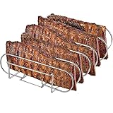 Spareribs Halter Grill – Rippchenhalter aus reinem Edelstahl für 5 Rippchen...
