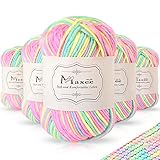 Maxee Handstrickgarn, 5x50 g Häkelgarn, Bunt Farbverlauf Acrylgarn zum Stricken, Weicher...