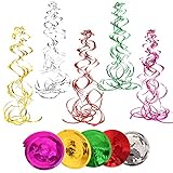 HOMEJOY 30 Stück Hängende Spiralen Girlande Folien Wirbel Deko Spiral...