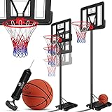 KESSER® Basketballkorb Premium mit Ständer Rollen Inkl. Basketball + Pumpe verstellbare...