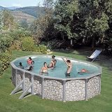 Paradies Pool® Gre Giant oval 300x500x120cm (Ø x H), Stahlwandbecken Holz, Einzelbecken,...