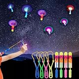 ZIYOUA 2024 LED-Licht-Nacht Hubschrauber Schleuder Spielzeug, 12 Stück Led...