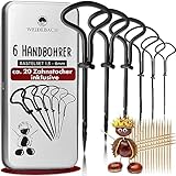 WEIDEBACH® 6-teiliges Kastanienbohrer Set, 1,5-6 mm Bohrer + 20 Zahnstocher zum Basteln...