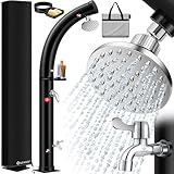 KESSER® Solar Gartendusche Solardusche Bogen mit Metall-Duschablage Schutzhaube...