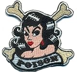 Rockabilly POISON Badass Lady Girl Biker Rocker Tattoo Aufnäher Patch...