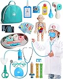 Lehoo Castle Arztkoffer Kinder Holz, Doktorkoffer Spielzeug, Medizinische Kit, Doktor...