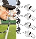 4 Stück Trillerpfeife,Edelstahl Trillerpfeife,Metall Sportpfeife Schiedsrichter...