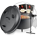 Eingebranntes Dutch Oven Set [ca. 9 Liter] - für gesellige Grill Abenteuer -...